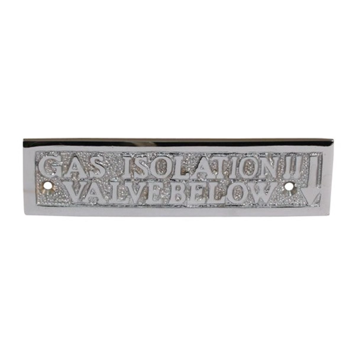 AG Gas Isolation Valve Name Plate Chrome