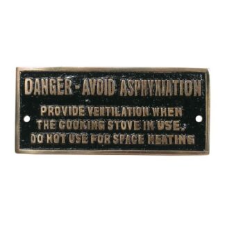 AG Danger Avoid Asphyxiation Name Plate Brass