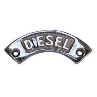 AG Diesel Deck Filler Name Plate Chrome Curved