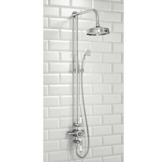 AG Traditional Rigid Riser Shower with Fixed Head & Handset in Chrome