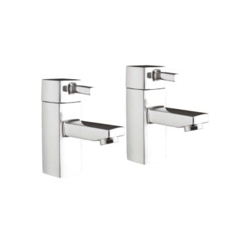 AG Forme Basin Mixer Taps in Chrome (Pair)