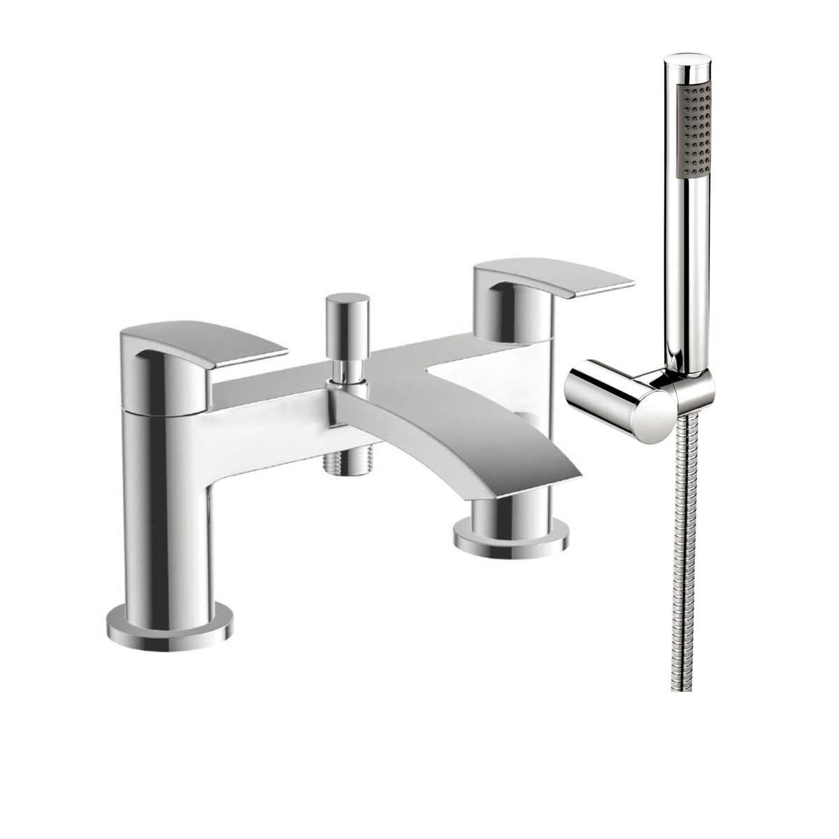 AG Belini Bath Shower Mixer with Shower Kit and Wall Bracket in Chrome