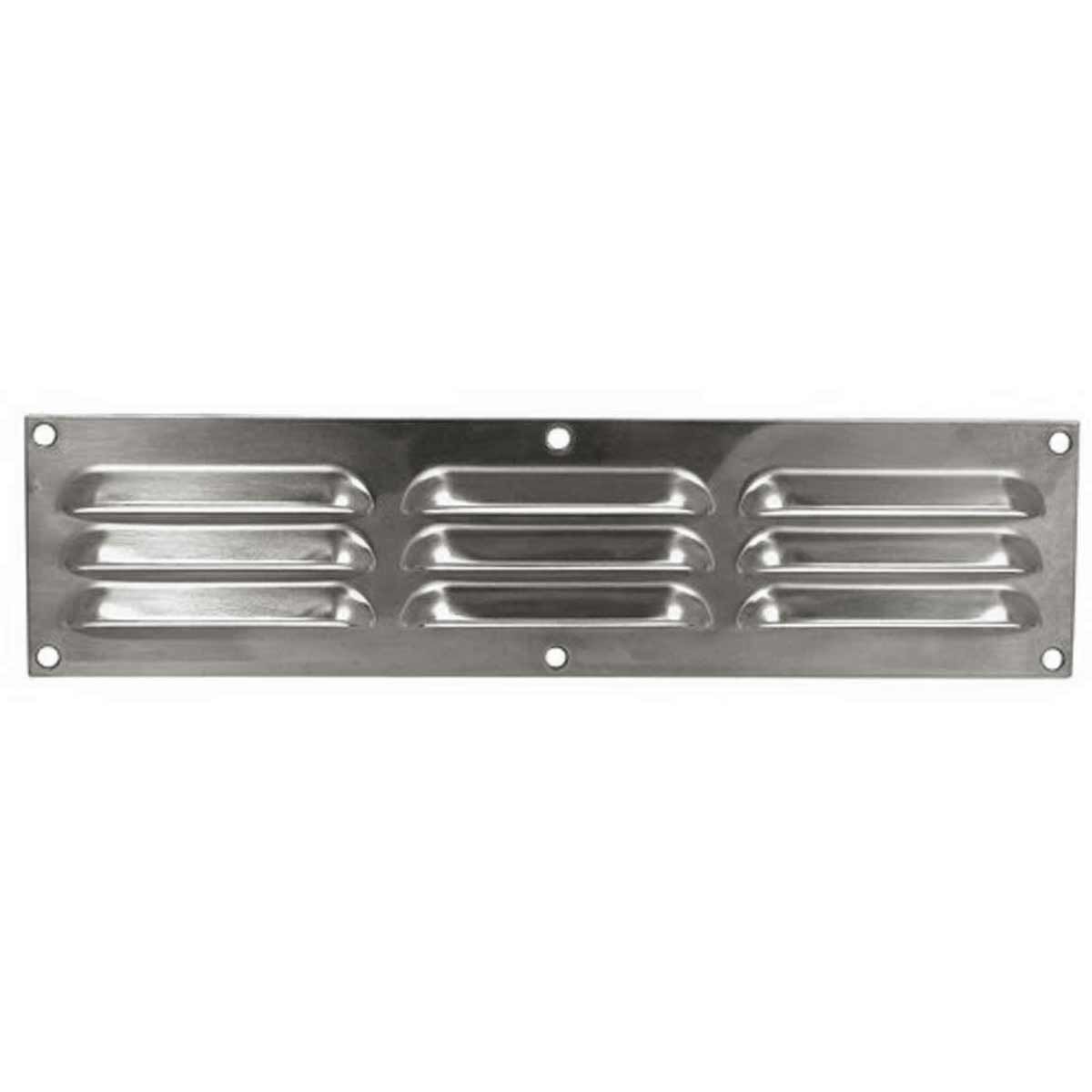 Hooded Louvre Vent Polished Stainless Steel (12" x 3")