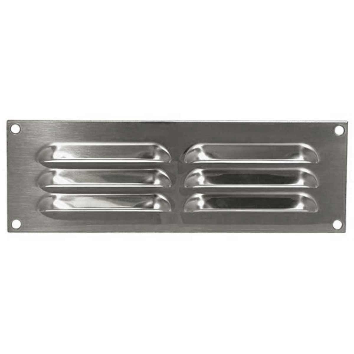 Hooded Louvre Vent Brushed Stainless Steel (9" x 3")