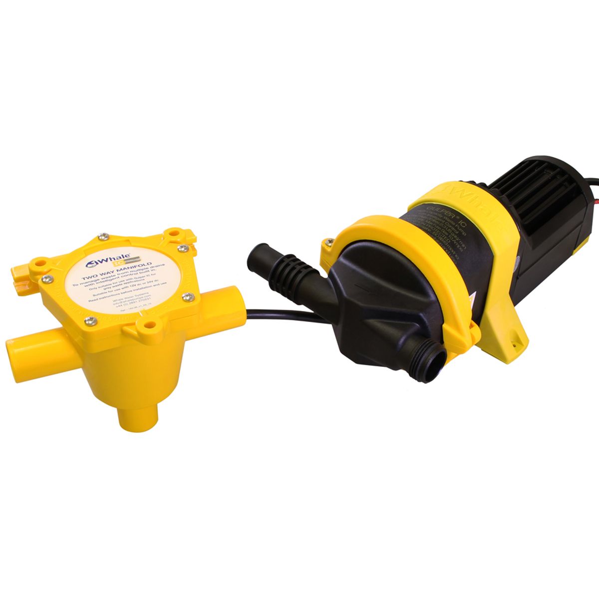 Whale Grey IC Pump & Manifold Waste Water Kit (19/25mm, 12V)