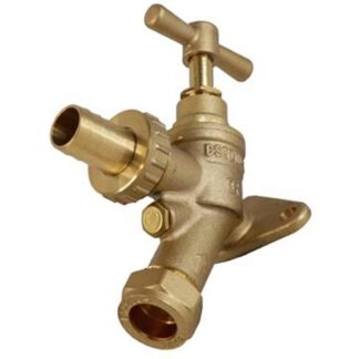 DZR Brass Outdoor Garden Tap with Wall Mount and Double Check Valve