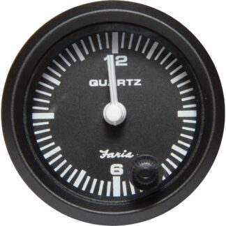 Faria Beede Quartz Analogue Clock (Aluminium Bezel / Euro Black)