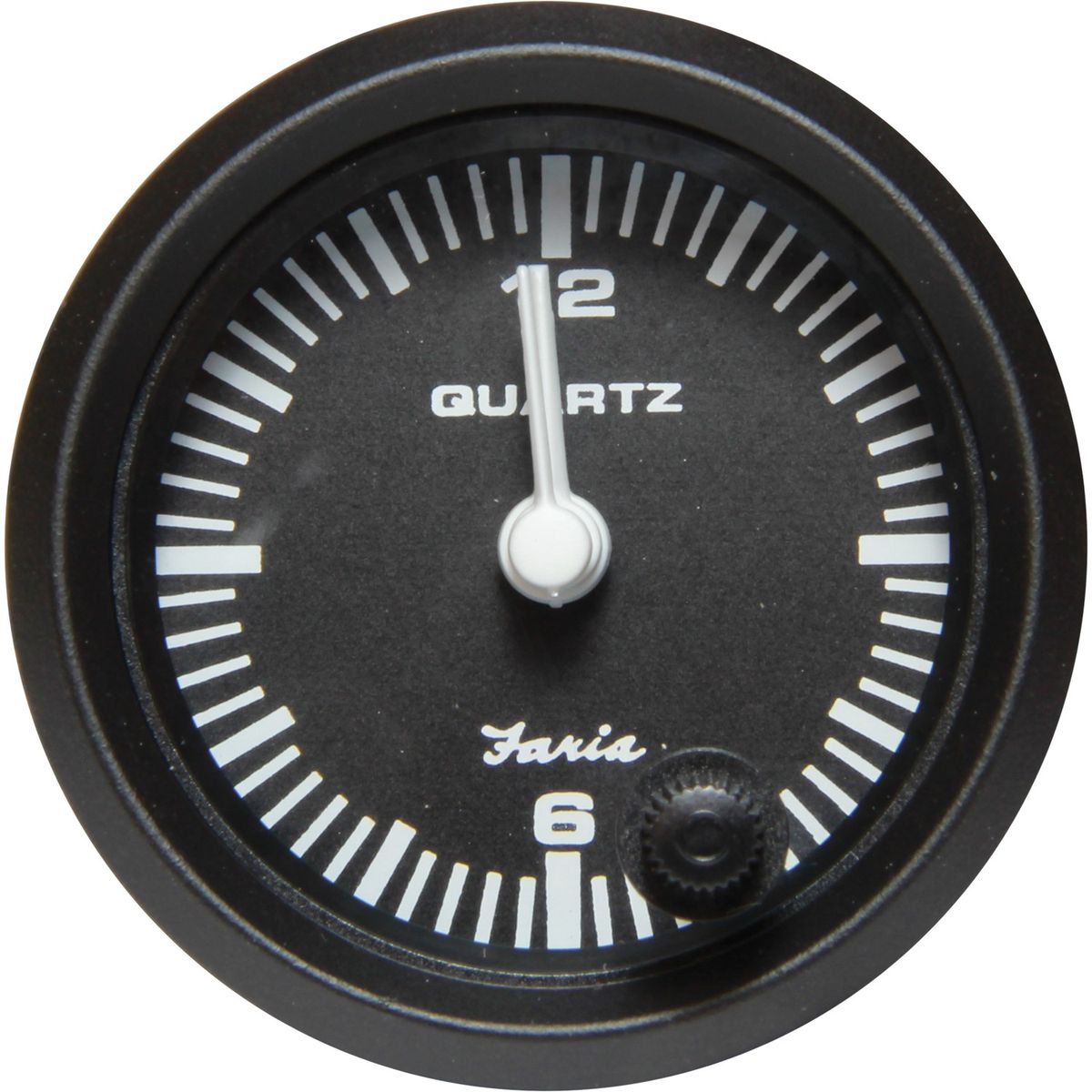 Faria Beede Quartz Analogue Clock (Aluminium Bezel / Euro Black)