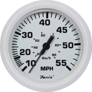 Faria Beede Speedometer in Dress White (Mechanical Pitot / 55MPH)