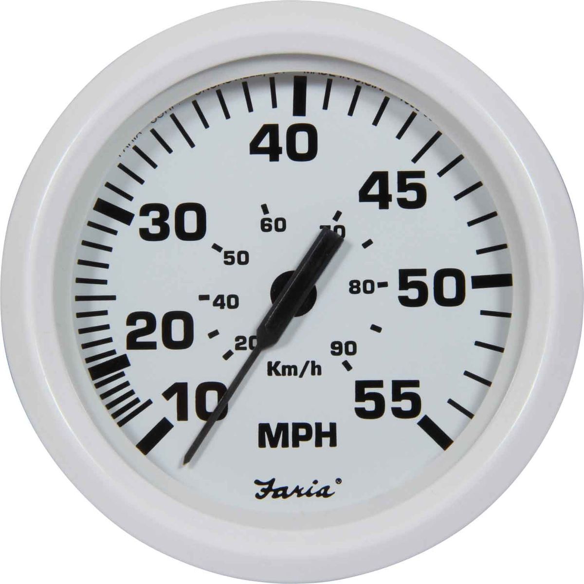 Faria Beede Speedometer in Dress White (Mechanical Pitot / 55MPH)
